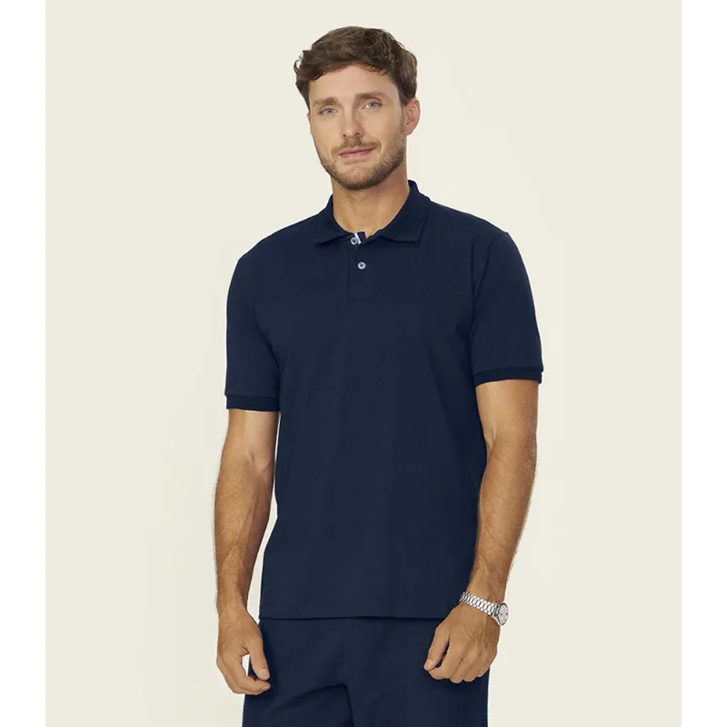 Polo Masculina Cotton Leve UV Diametro Azul G