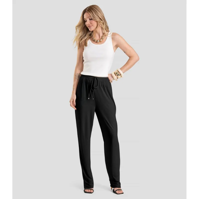 Calça Feminina em Visco Maquinetada Dianna Preto GG