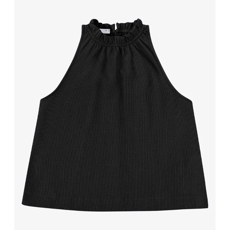 Blusa Feminina De Alça Malhão Maquinetado Endless Preto PP