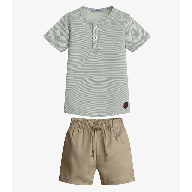 Conjunto Infantil Camiseta Com Bermuda Trick Nick Verde P