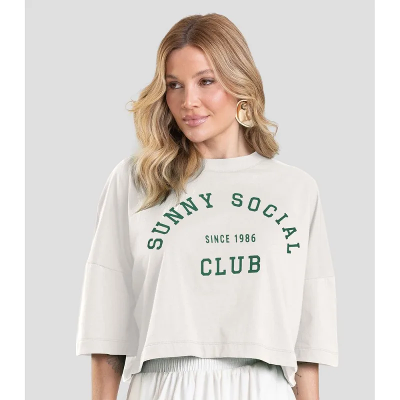T- Shirt Feminina Cropped Dianna Bege PP