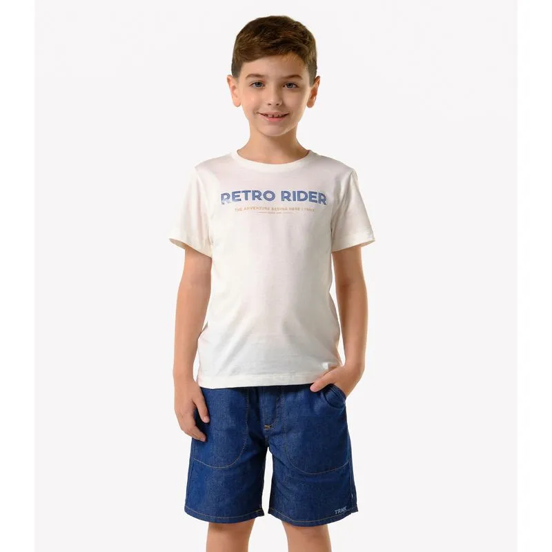 Conjunto Infantil Camiseta Com Bermuda Trick Nick Bege 6