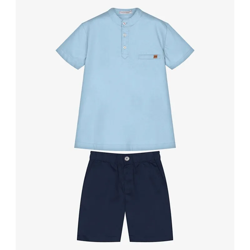 Conjunto Infantil Camisa Com Bermuda Trick Nick Azul 6