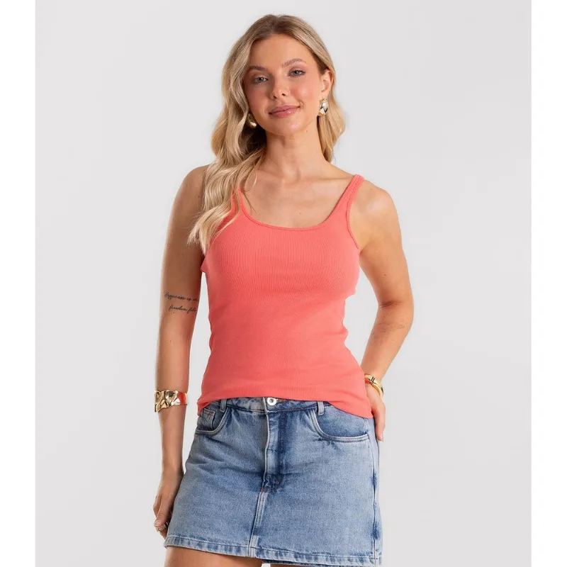Blusa De Alca Básica Feminina Rovitex Laranja P