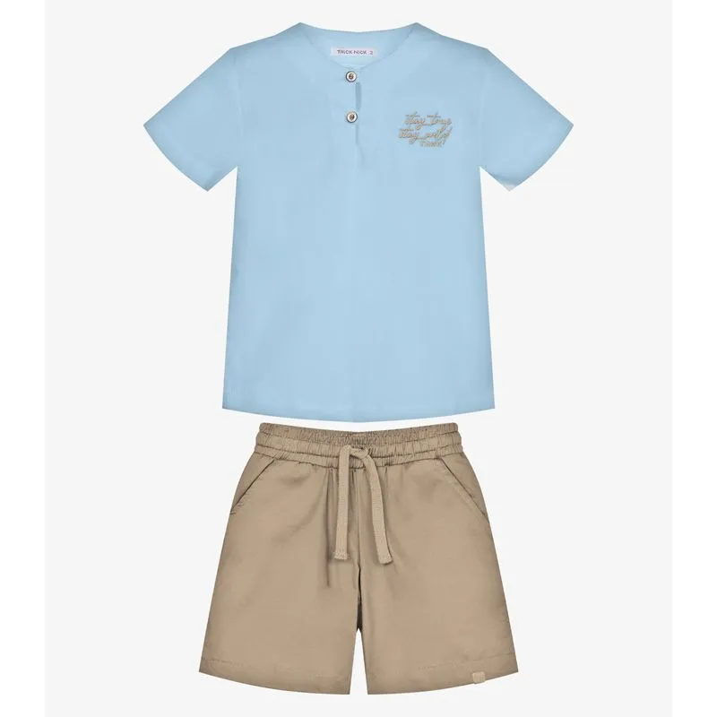 Conjunto Infantil Camisa Com Bermuda Trick Nick Azul 3