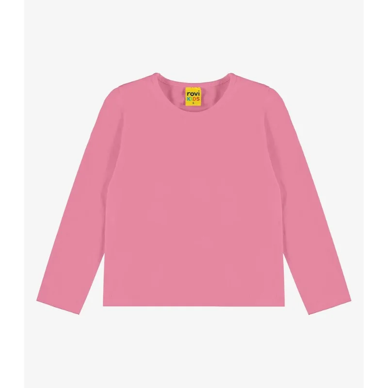 Blusa Manga Longa Infantil Feminina Rovitex Kids Rosa 12