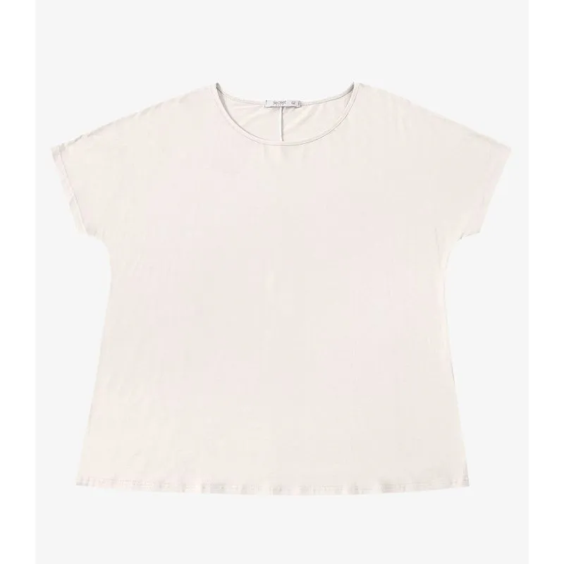 Blusa Feminina Manga Morcego Plus Size Secret Glam Bege Plus G1