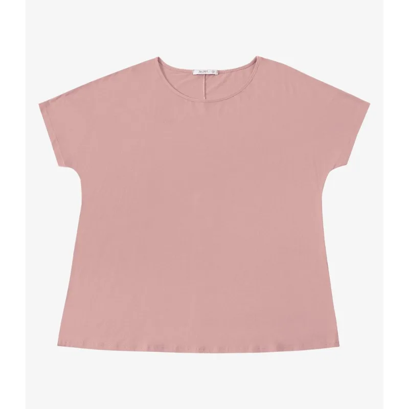 Blusa Manga Curta Feminina Plus Size Secret Glam Rosa Plus G3