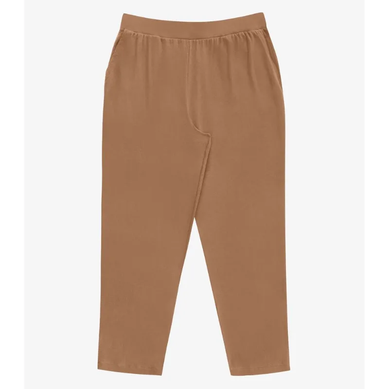 Calça Feminina Plus Size Em Molecotton Secret Glam Marrom Plus G4