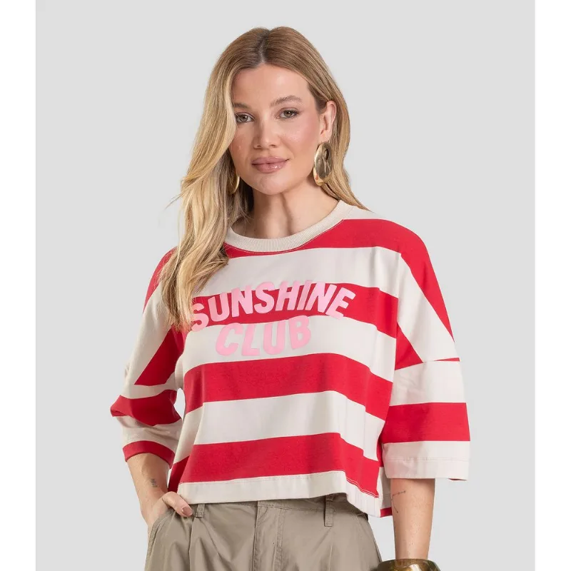 T- Shirt Feminina Cropped Dianna Vermelho P