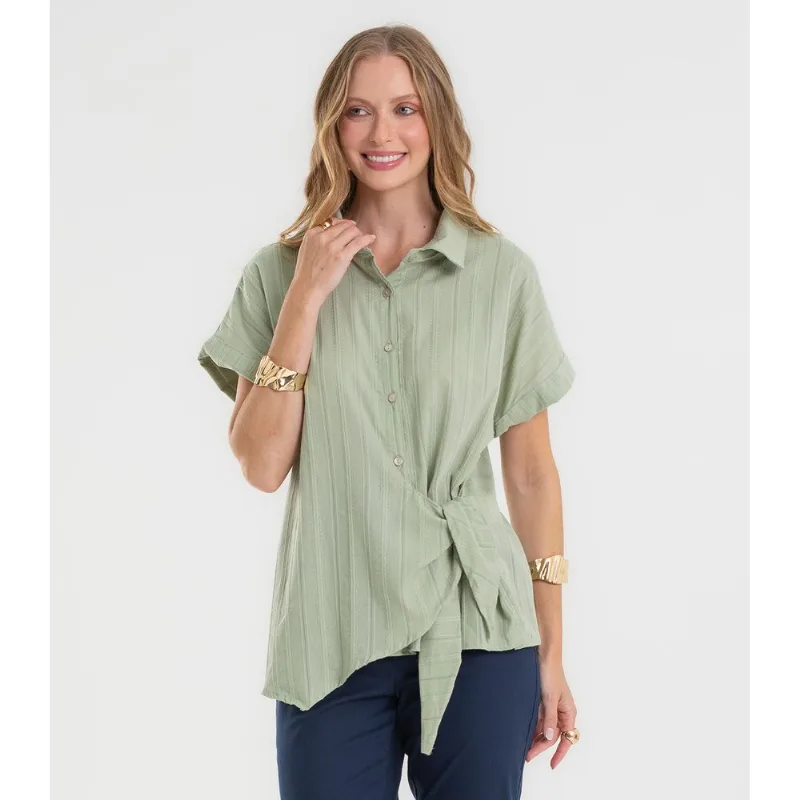 Camisa Feminina em Tricoline Dianna Verde PP
