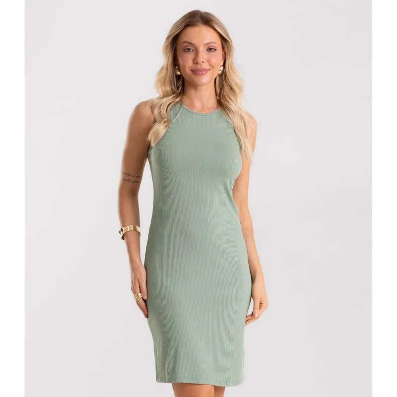 Vestido Feminino Curto Básico Ribana Rovitex Verde M