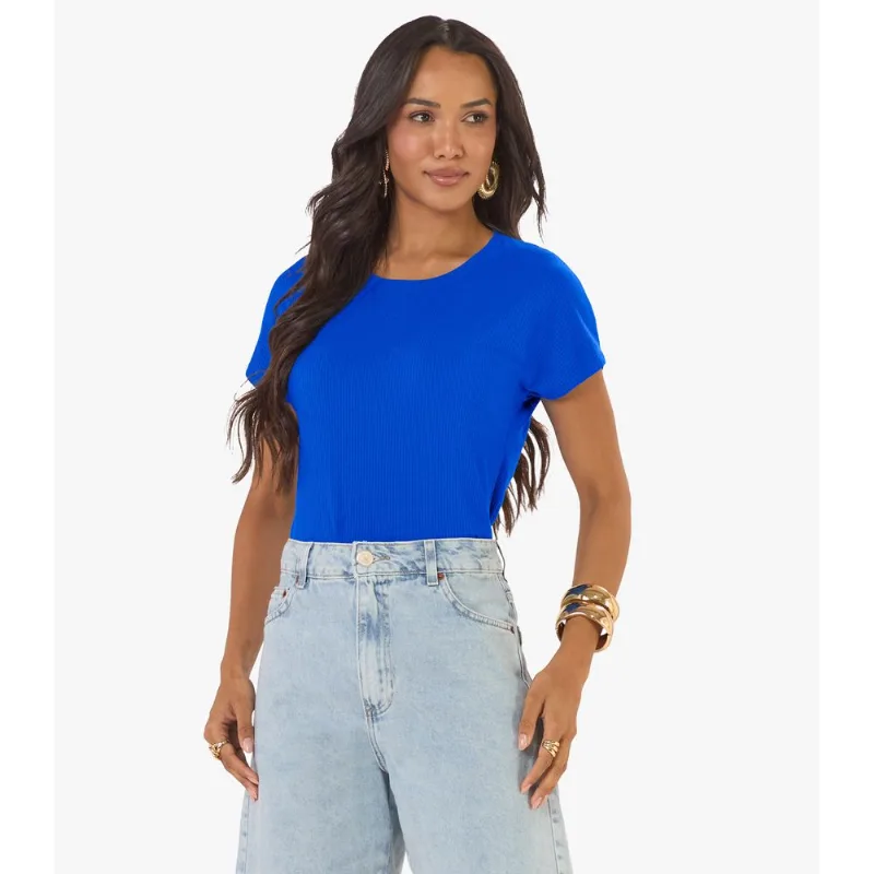 Blusa Feminina Canelada Rovitex Azul P