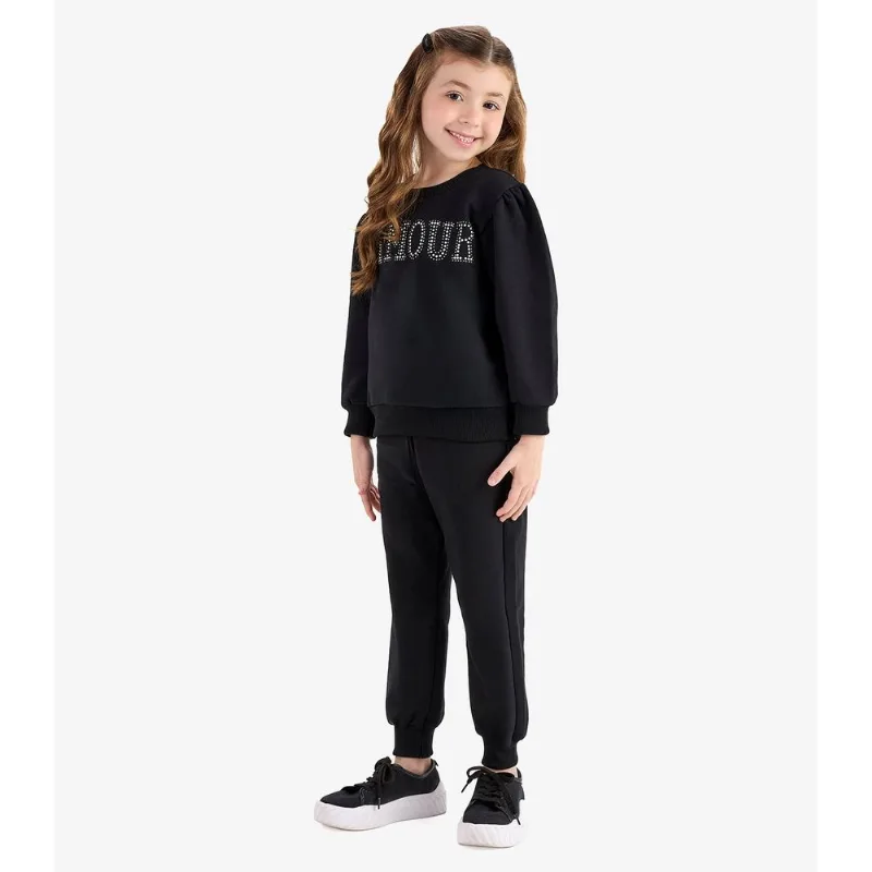 Blusão Com Calça Moletom Rovi Kids Preto 14