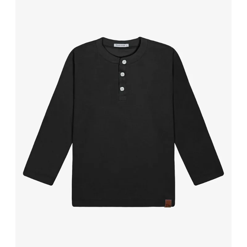 Polo Infantil Manga Longa Masculina Trick Nick Preto 10
