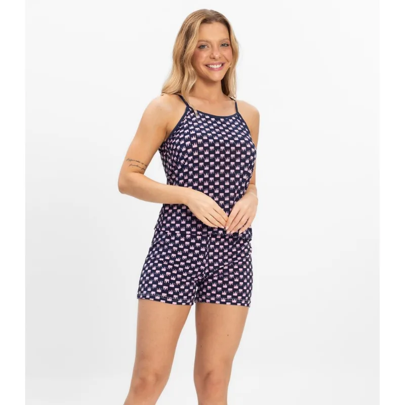 Short Doll Curto Feminino De Liganete Bella Ana Azul G