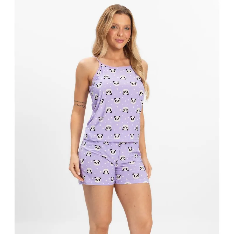 Short Doll Curto Feminino De Liganete Bella Ana Roxo GG