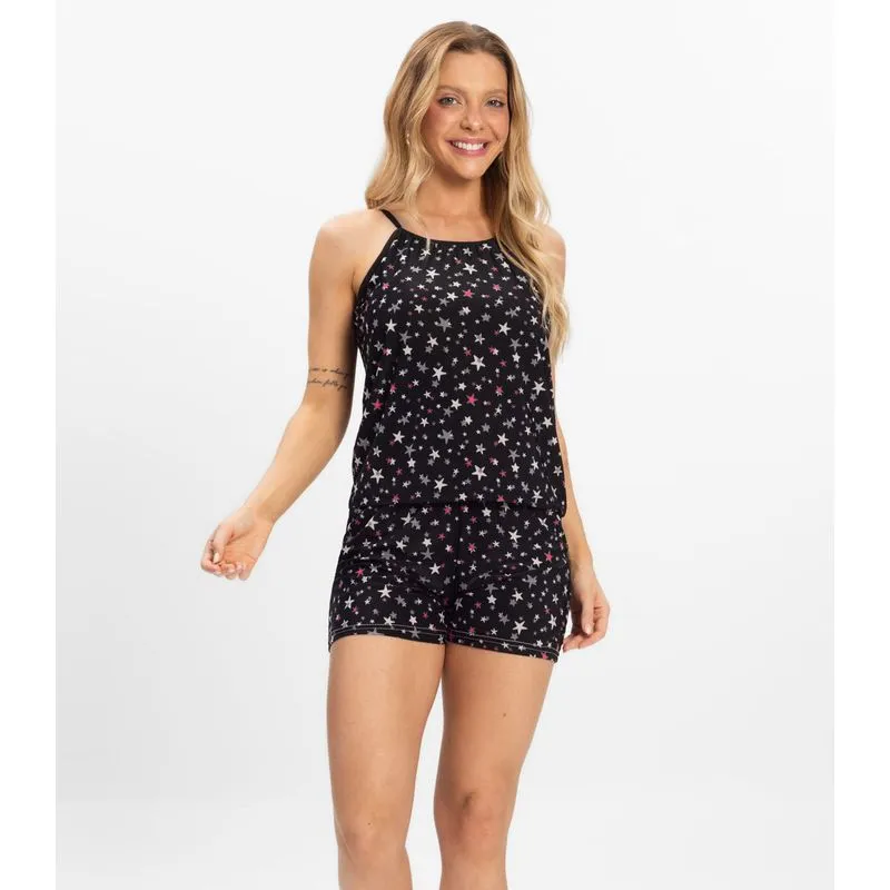 Short Doll Curto Feminino De Liganete Bella Ana Preto M