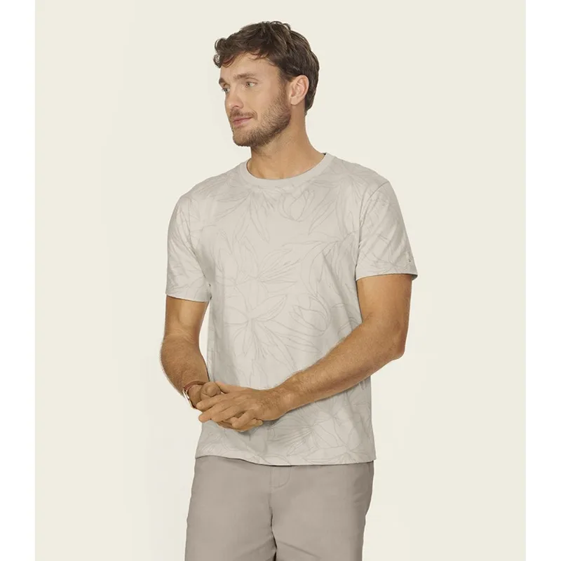 Camiseta Masculina Cotton leve Estampada Diametro Bege G