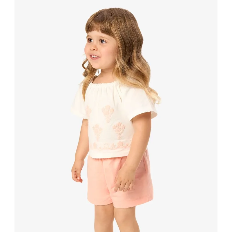 Conjunto Infantil Shorts Com Blusa Rovi Kids Bege 2