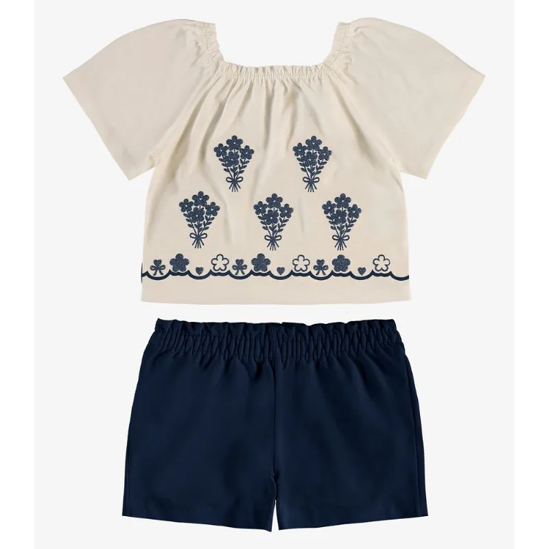 Conjunto Infantil Shorts Com Blusa Rovi Kids Bege 2