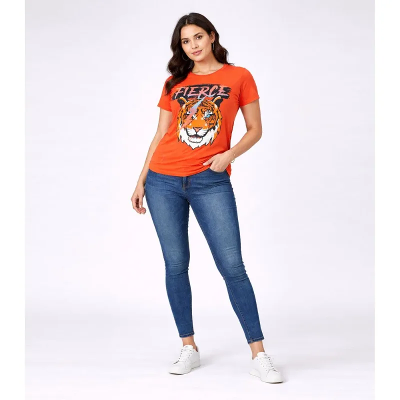 Blusa T Shirt Feminina Estampada Select Laranja G