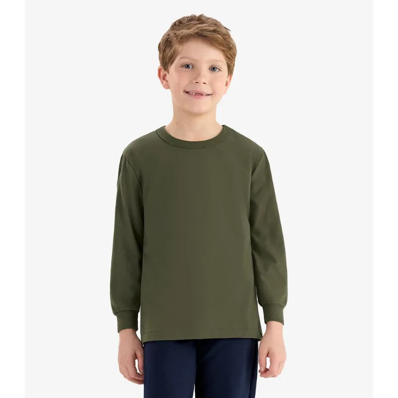 Camiseta Menino Longa Meia Malha Rovitex Kids Verde 6