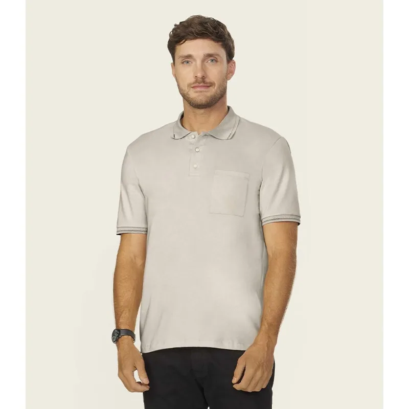Polo Masculina Cotton Leve UV Diametro Bege P