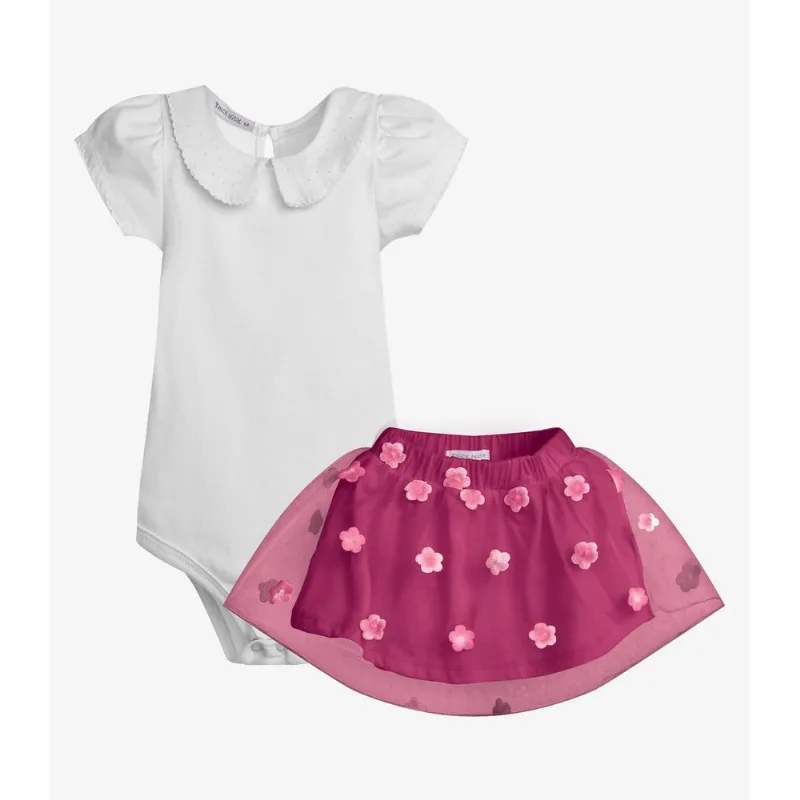 Conjunto Feminino Body Com Saia Trick Nick Branco P