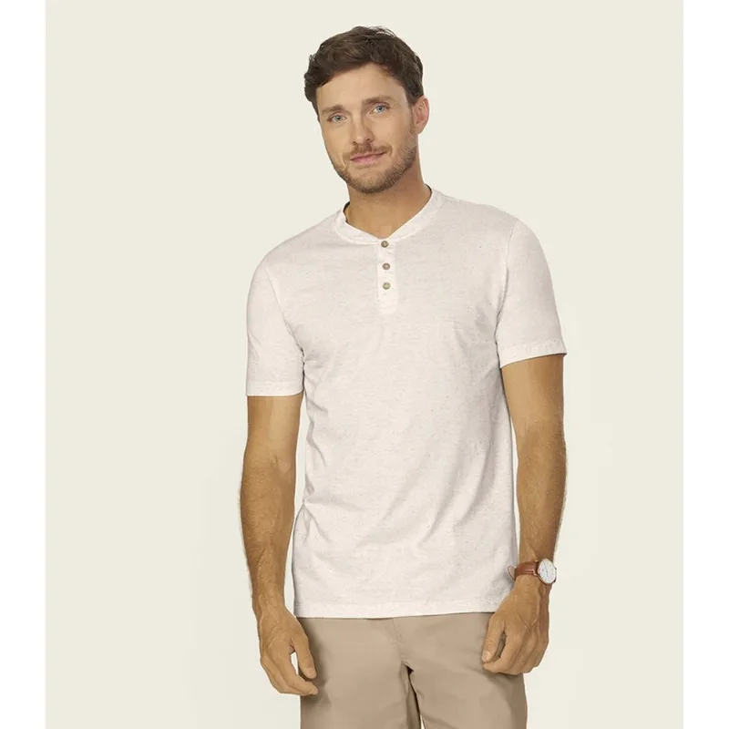 Camiseta Masculina Gola Padre Meia Malha Diametro Bege M
