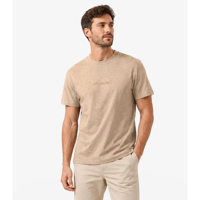 Camiseta Masculina Meia Malha Linho Diametro Marrom G
