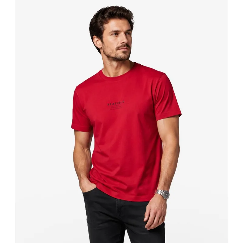 Camiseta Masculina Meia Malha Com Estampa Diametro Vermelho M