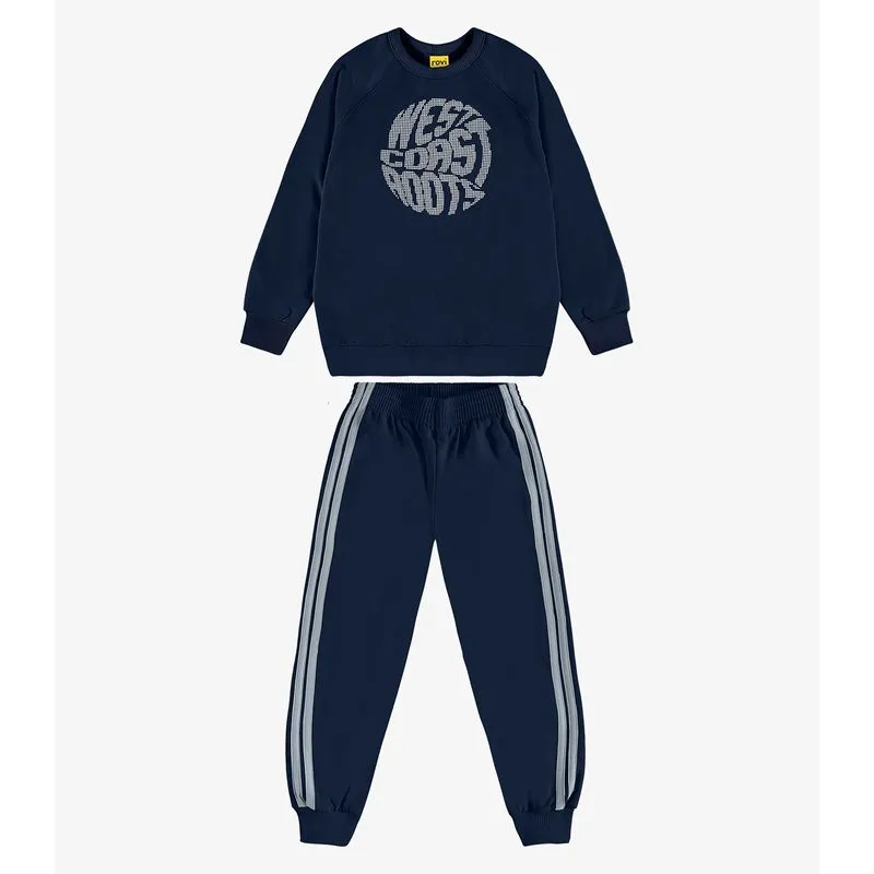 Conjunto Blusão com Calça Moletom Rovi Kids Azul 8