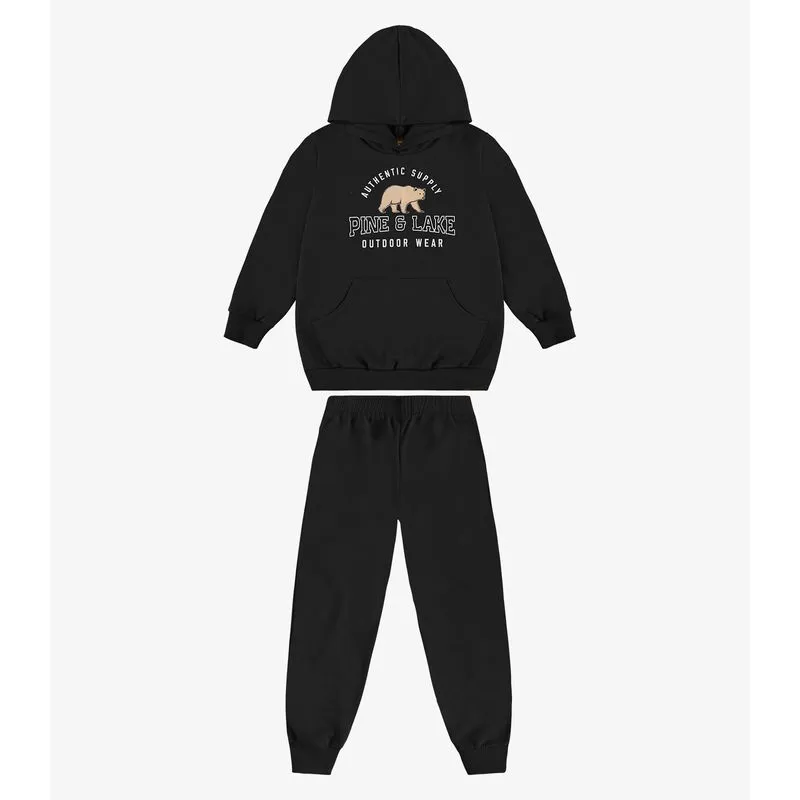 Conjunto Blusão de Capuz e Calça Moletom Rovi Kids Preto 12
