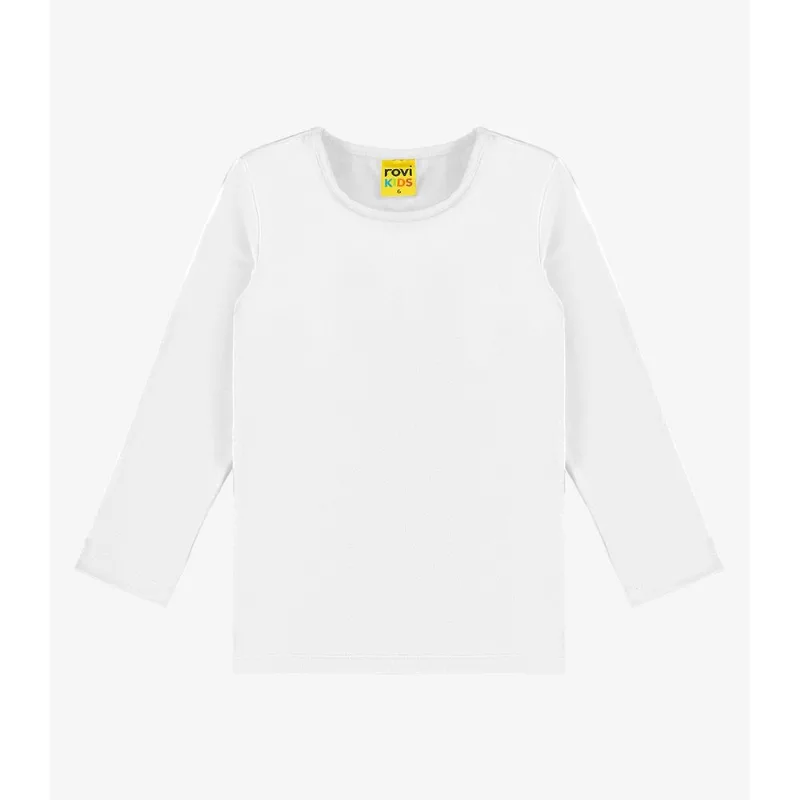Camiseta Menina Manga Longa Térmica Rovi Kids Branco 16
