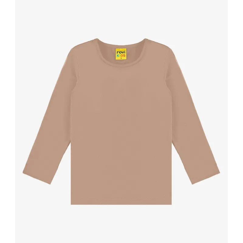 Camiseta Menina Manga Longa Térmica Rovi Kids Marrom 12