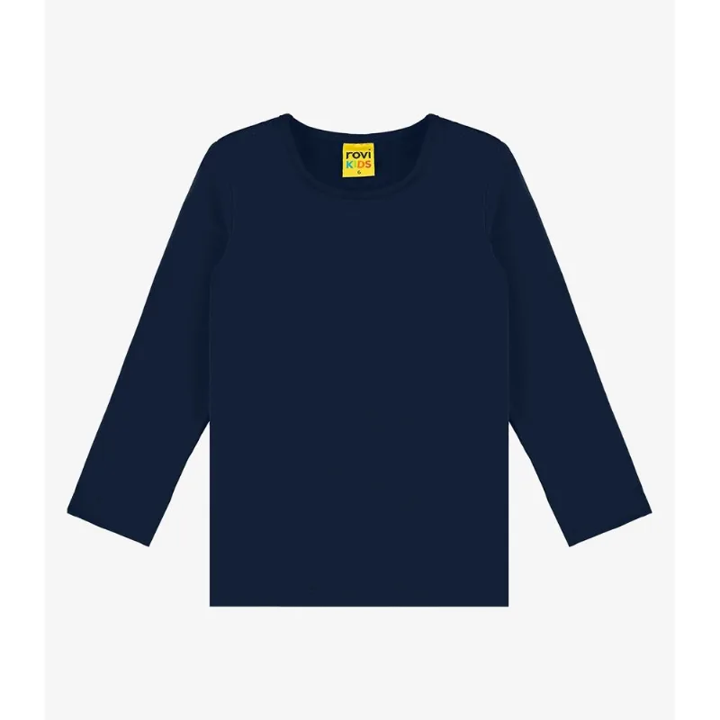 Camiseta Menina Manga Longa Térmica Rovi Kids Azul 1
