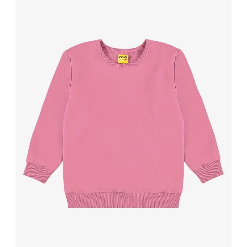 Blusão Infantil Moletom Básico Unissex Rovi Kids Rosa 10
