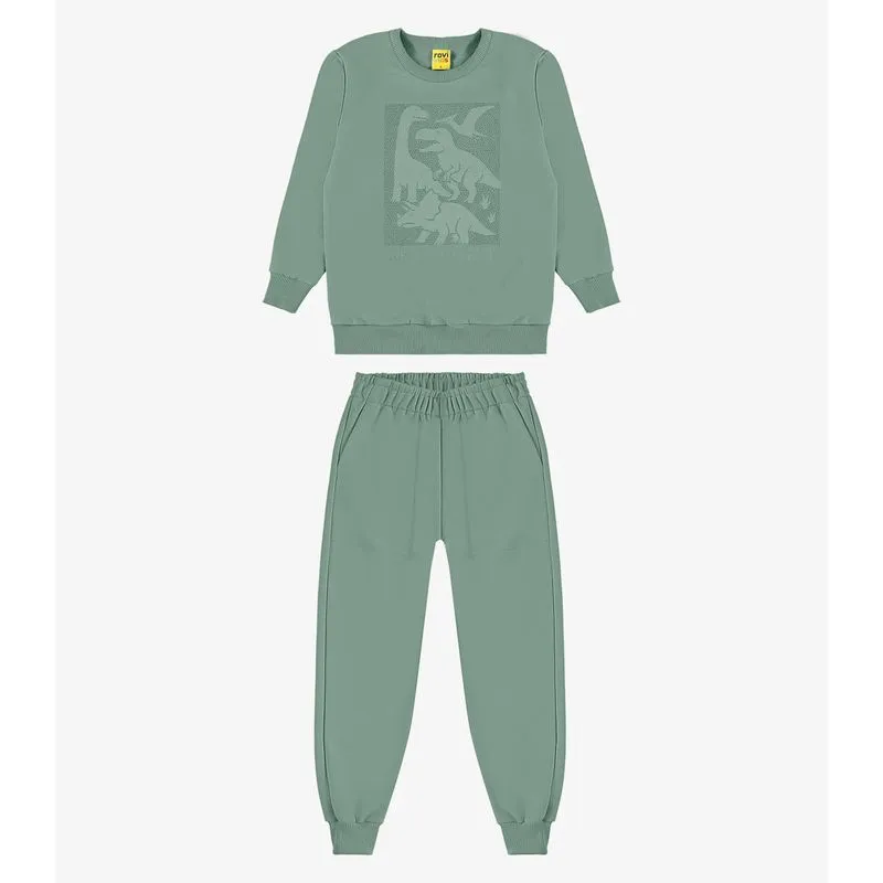 Conjunto Moletom Blusão E Calça Rovi Kids Verde 4