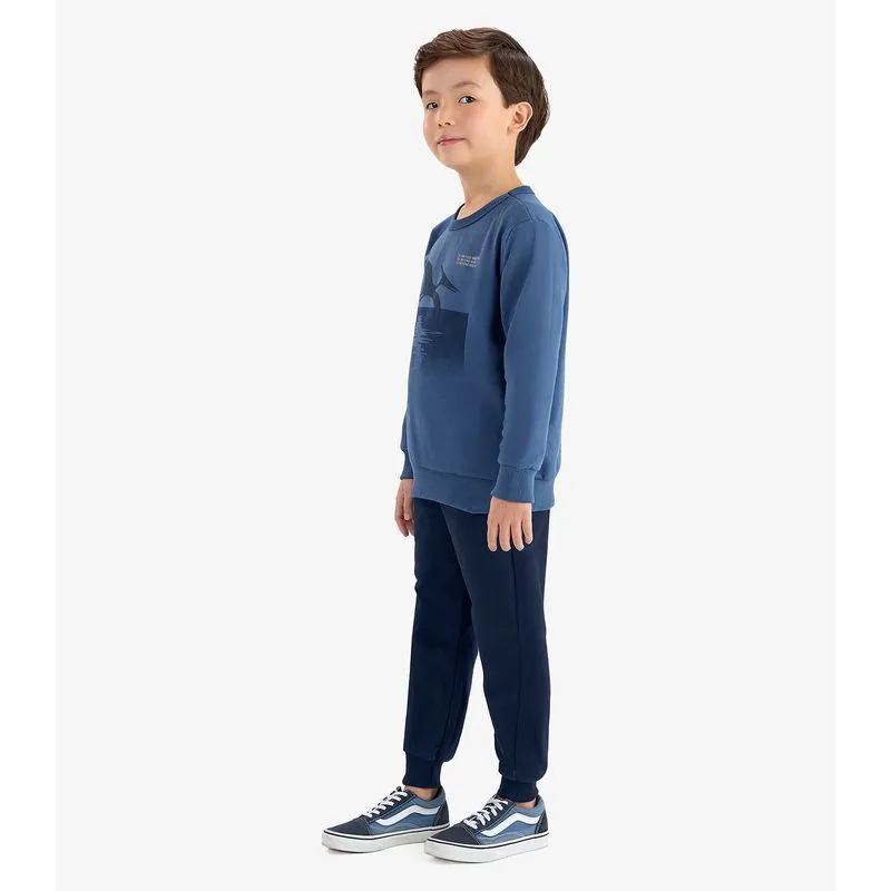 Conjunto Blusão e Calça Moletom Rovi Kids Azul 10
