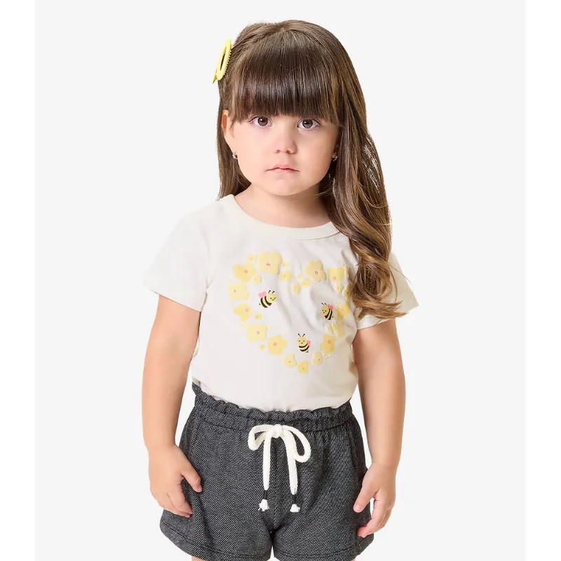 Blusa Infantil Meia Malha Com Estampa Rovi Kids Bege 3