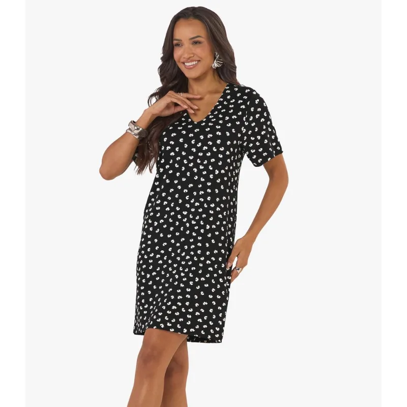 Vestido Feminino Curto Visco Maquinetado Rovitex Preto GG