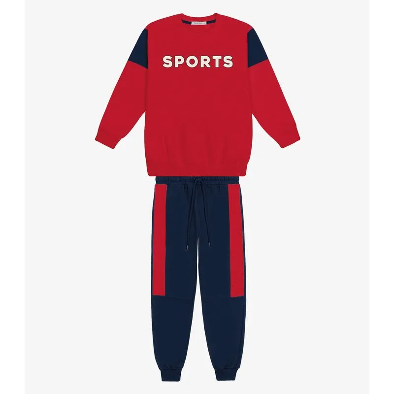 Conjunto Blusão com Calça Menino Trick Nick Vermelho 4
