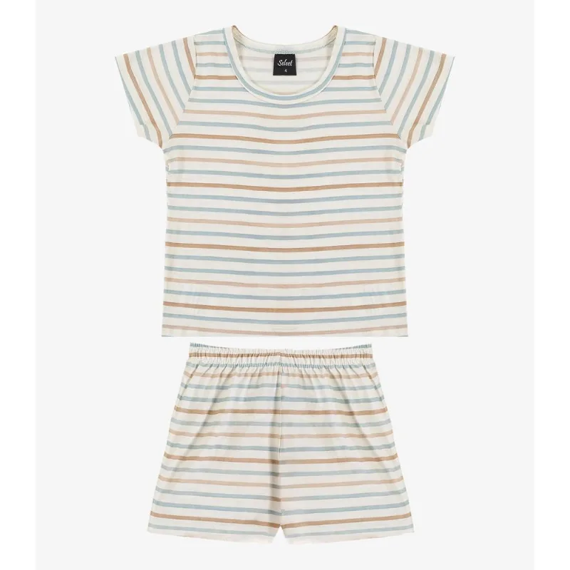 Pijama Infantil Blusa Com Shorts Select Bege 6