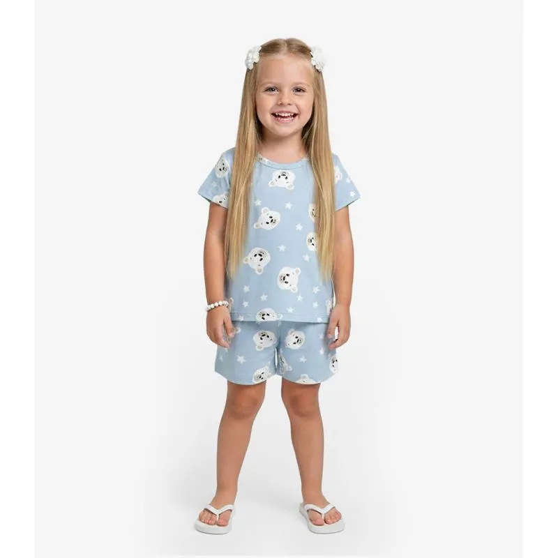 Pijama Infantil Blusa Com Shorts Select Azul 8
