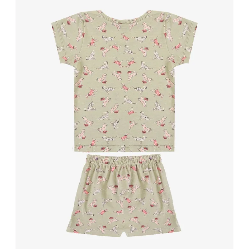 Pijama Infantil Blusa Com Shorts Select Verde 4