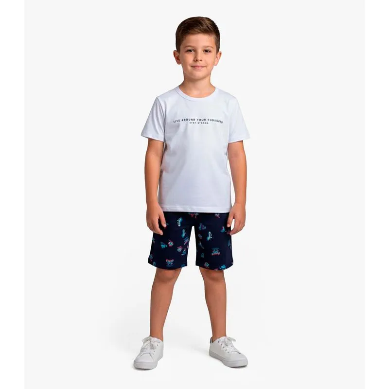 Conjunto Infantil Camiseta e Bermuda Select Azul 8