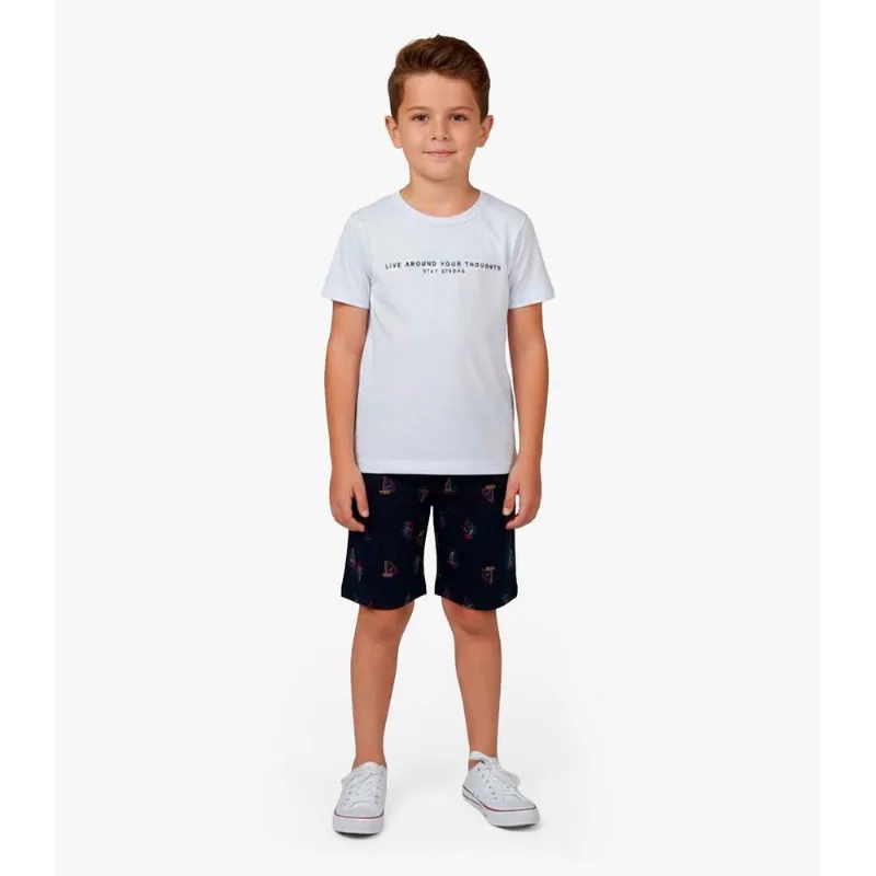 Conjunto Infantil Camiseta E Bermuda Select Azul 4