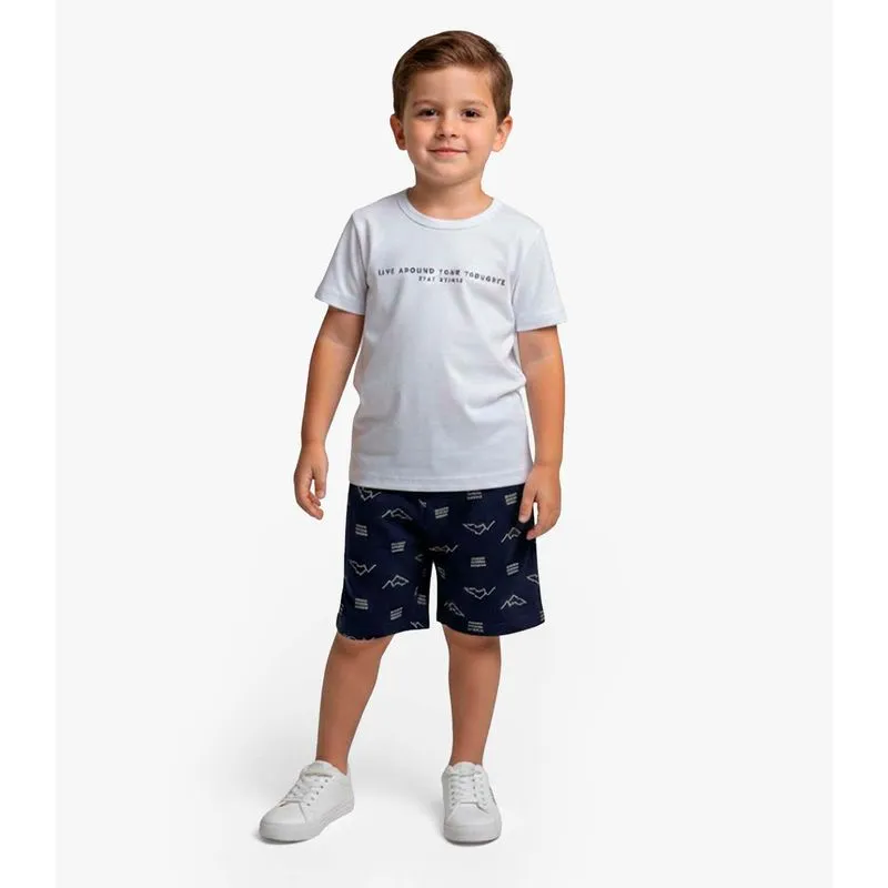 Conjunto Infantil Camiseta e Bermuda Select Azul 10