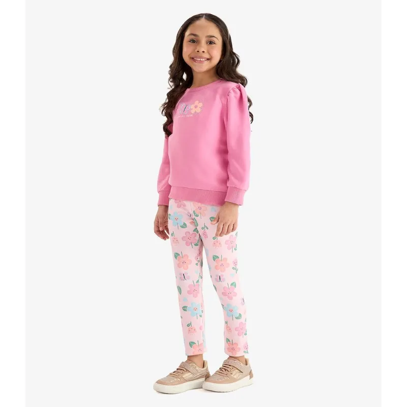 Conjunto Moletom Blusão Com Calça Rovi Kids Rosa 8